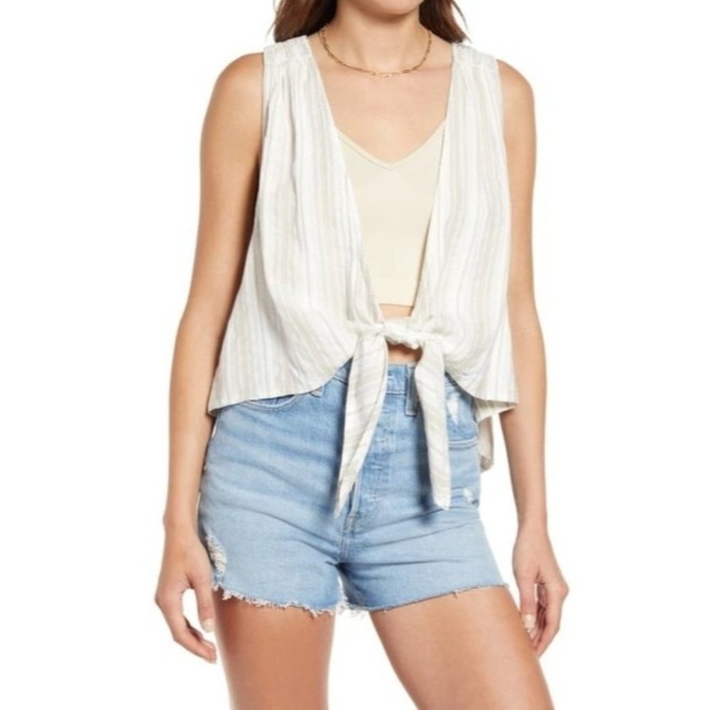 Free People By My Side Top Ivory Combo Boho Sleeveless